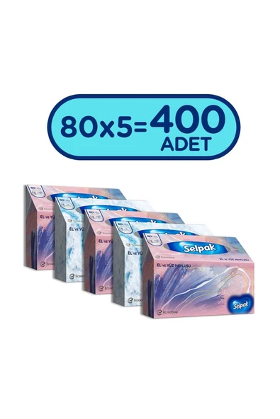SELPAK EL VE YÜZ HAVLUSU 5'Lİ 400 YAPRAK ürün görseli 1