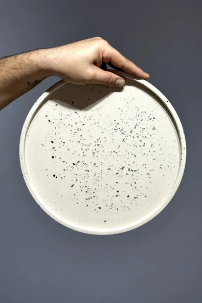 Betonmall Dekoratif Terrazzo Beton Sunumluk Tepsi 28 Cm ürün görseli 1