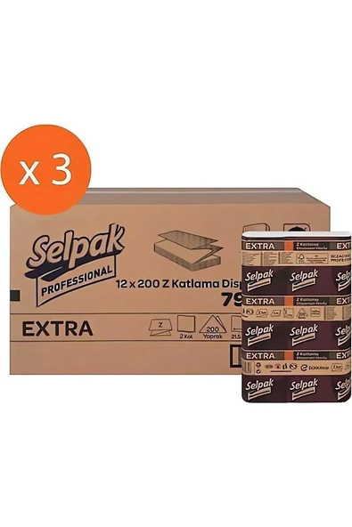 Selpak Professional Extra Z Katlama Dispenser Havlu 36x200 ürün görseli 1