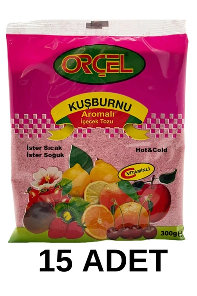 ORÇEL Kuşburnu Aromalı Içecek Tozu Oralet Çay 300gr.x 15 Adet ürün görseli 1