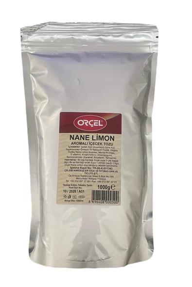 ORÇEL Nane Limon (MENTÖLLÜ) Aromalı Içecek Tozu Oralet Çay 1 Kg. ürün görseli 1