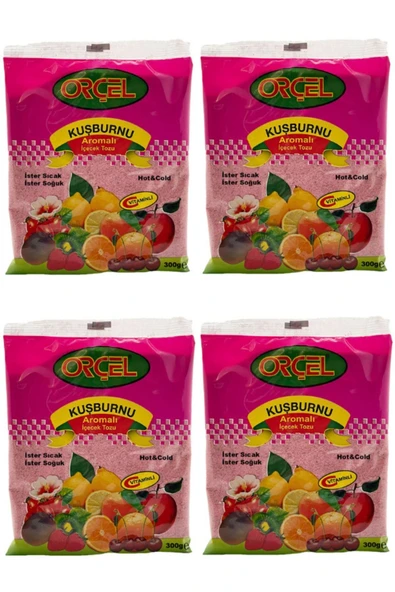 ORÇEL Kuşburnu Aromalı Içecek Tozu Oralet Çay 300gr.x 4 Adet ürün görseli 1