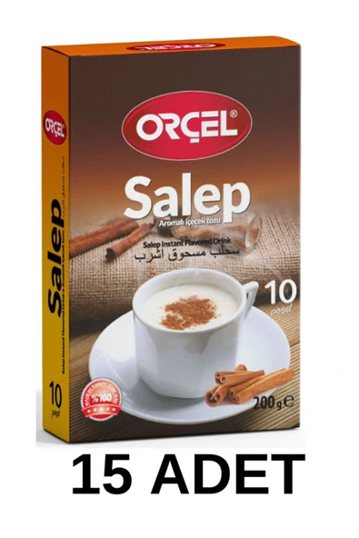 ORÇEL Salep (SAHLEP 10 FİNCAN TEK İÇİMLİK TARÇINLI) 15 X 200gr. ürün görseli 1