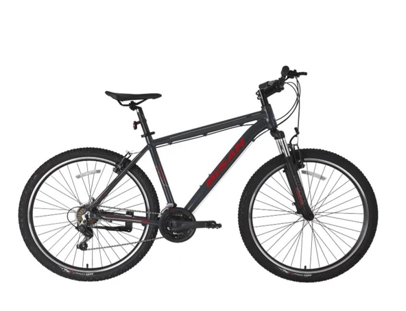 Bisan Atlas 26 V fren 43 Cm Parlak Gri Kırmızı MTB Dağ Bisikleti ürün görseli 1