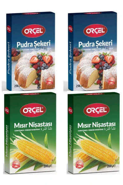 ORÇEL Pudra Şekeri 2x250gr. Mısır Nişastası 2x200gr. Set ürün görseli 1