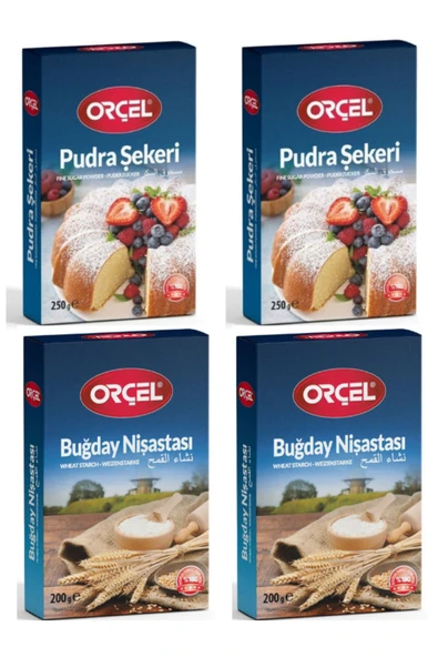 ORÇEL Pudra Şekeri 2x250gr. + Buğday Nişastası 2x200gr. Set ürün görseli 1