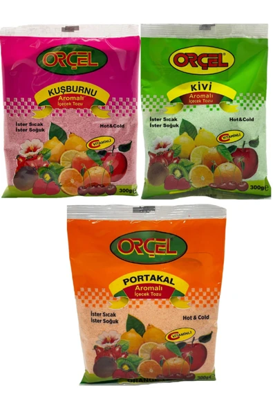 ORÇEL Portakal Kuşburnu Kivi Aromalı Içecek Tozu Oralet Çay 3 X300gr. ürün görseli 1