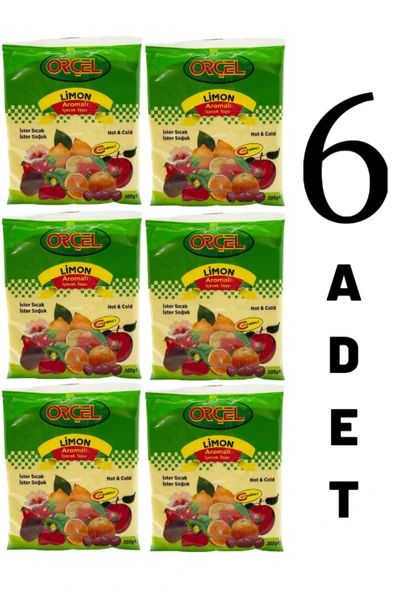 ORÇEL Limon Aromalı Içecek Tozu Oralet Çay 300gr.x 6 Adet ürün görseli 1