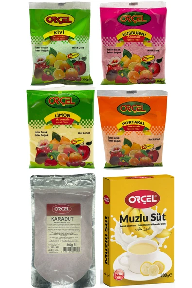 ORÇEL Karadut +Kivi +Muzlu Süt +Portakal +Limon +Kuşburnu Oralet Seti 6 Adet ürün görseli 1