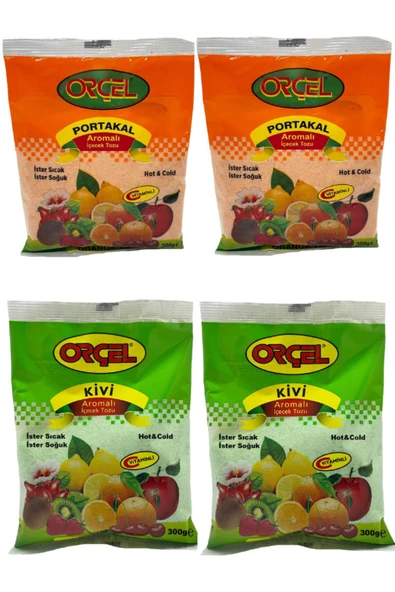 ORÇEL 2 Portakal + 2 Kivi Aromalı Içecek Tozu Oralet Çay 4x300gr. ürün görseli 1