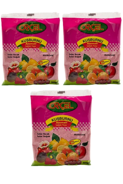 ORÇEL Kuşburnu Aromalı Içecek Tozu Oralet Çay 300 gr x 3 Adet ürün görseli 1