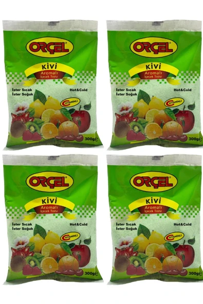 ORÇEL Kivi Aromalı Içecek Tozu Oralet Çay 300gr.x 4 Adet ürün görseli 1