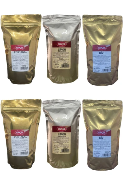 ORÇEL 2kg Portakal 2kg Kivi 2kg Limon Aromalı Içecek Tozu Oralet Sıcak Soğuk 6 Kg. Kafe Seti ürün görseli 1