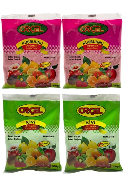 ORÇEL 2 Kivi 2 Kuşburnu Aromalı Içecek Tozu Oralet Çay 4x300gr. ürün görseli 1