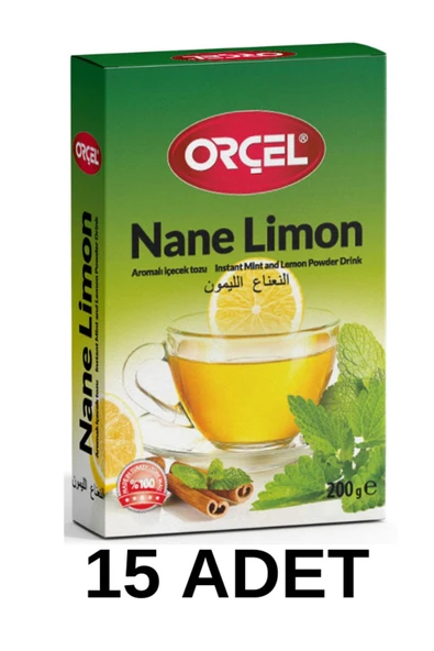 ORÇEL Nane Limon (mentöllü) Aromalı Içecek Tozu Oralet Çay 15 X 200gr. ürün görseli 1