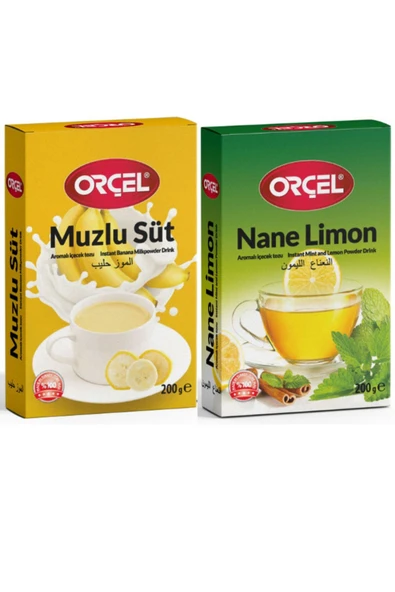 ORÇEL Nane Limon + Muzlu Süt Aromalı Içecek Tozu Oralet Çay 2x200gr. ürün görseli 1