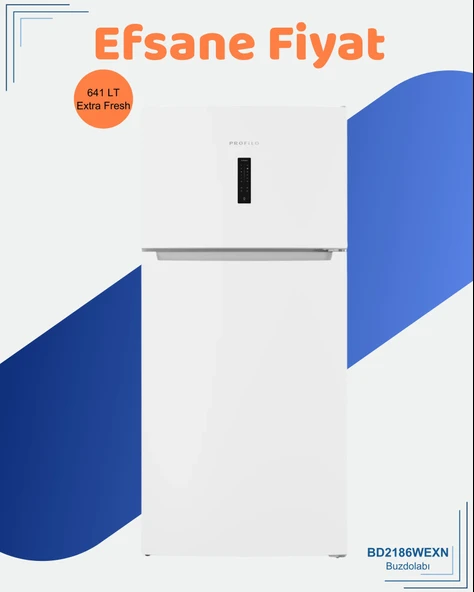 Profilo BD2186WEXN Çift Kapılı No Frost Buzdolabı ürün görseli 1