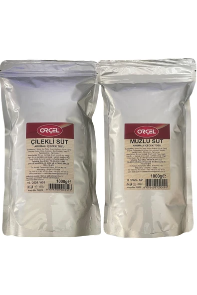 ORÇEL Çilekli Süt + Muzlu Süt Aromalı içecek Tozu Oralet 2x1kg. ürün görseli 1
