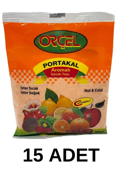 ORÇEL Portakal Aromalı Içecek Tozu Oralet Çay 300gr.x 15 Adet ürün görseli 1