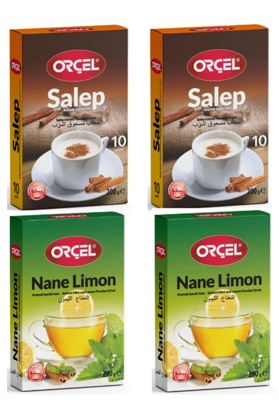 ORÇEL 2 Nane Limon 2 Salep Aromalı Içecek Tozu Oralet Çay 4x200gr. ürün görseli 1
