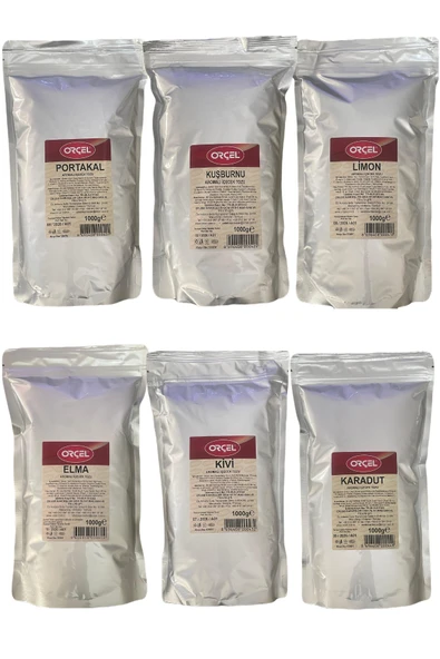 ORÇEL Portakal +Limon +Kuşburnu +Kivi +Elma +Karadut Aromalı içecek Tozu Oralet 6x1 kg ürün görseli 1