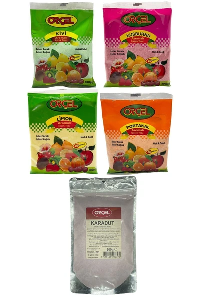 ORÇEL Toz Içecek Seti Oralet Çay Sıcak Soğuk Karışık Paket 5x300 Gr. ürün görseli 1