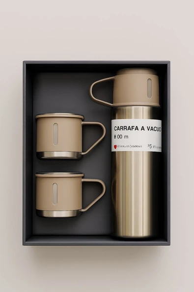 Thermohis 8139 Termos Bardak 3'lü Set GRİ ürün görseli 1