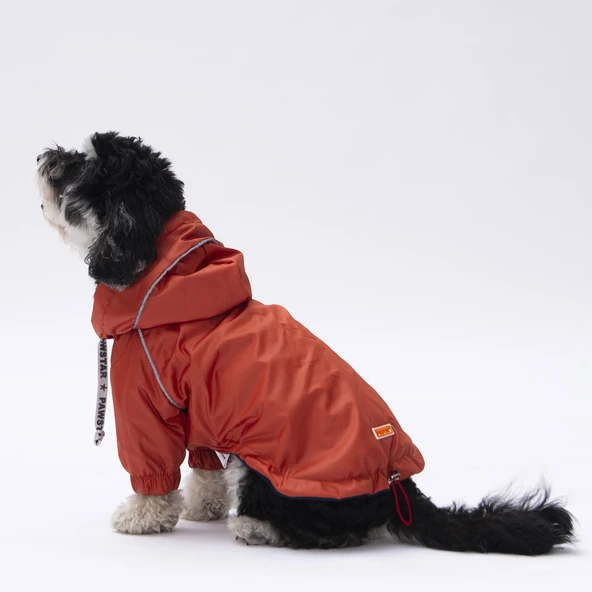 Pawstar Pluvia İçi Polar Küçük Irk Köpek Yağmurluğu Turuncu ürün görseli 1