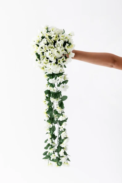 Yapay Begonvil Çiçeği 75 cm Beyaz 22 Dal ürün görseli 1