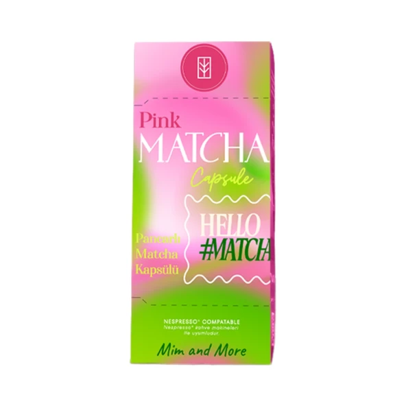 Pink Matcha Kapsül - Nespresso Uyumlu Pembe Superfood Matcha Tozu, 10lu Paket ürün görseli 1