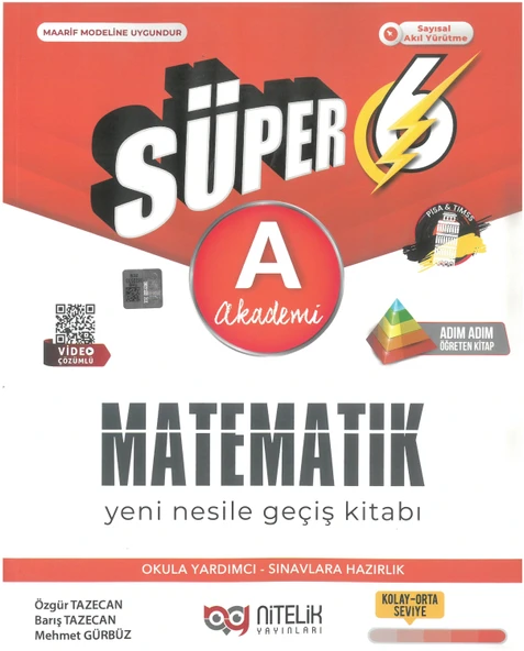 Nitelik Yayınları 6. Sınıf Süper Matematik A Yeni Nesile Geçiş Kitabı Yeni ürün görseli 1
