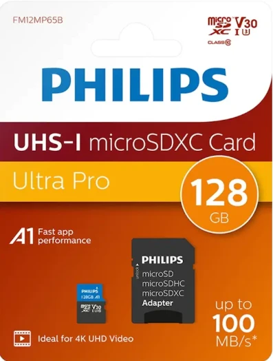 PHILIPS Micro SDXC Kart 128GB Class10 UHS-I U3 Adaptörlü ürün görseli 1
