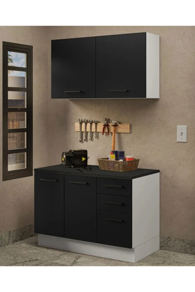 Tdesigno Milot Çok Amaçlı Dolap-Mikrodalga-Erzak-Airfryer-Mutfak-Kiler Dolabı-Kahve Köşesi-Beyaz-120 cm ürün görseli 1