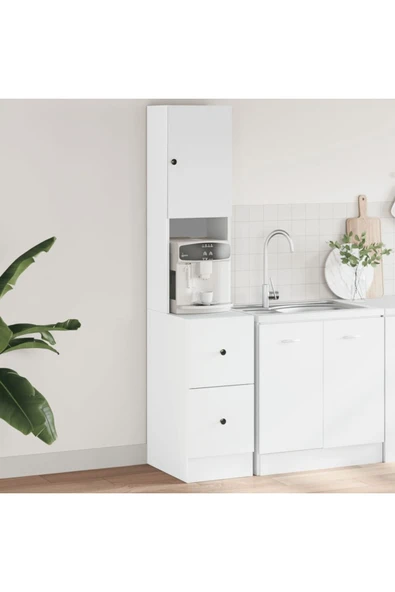 Tdesigno Lisa Çok Amaçlı Dolap-Mutfak-Kiler Dolabı-Kahve Köşesi-Beyaz ürün görseli 1