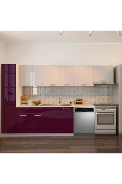 Tdesigno Tiran Hazır Mutfak Dolabı Kiler Dahil -320cm-Beyaz Laminat Tezgah Dahil-Bulaşık Makinesi Yeri Mevcut ürün görseli 1