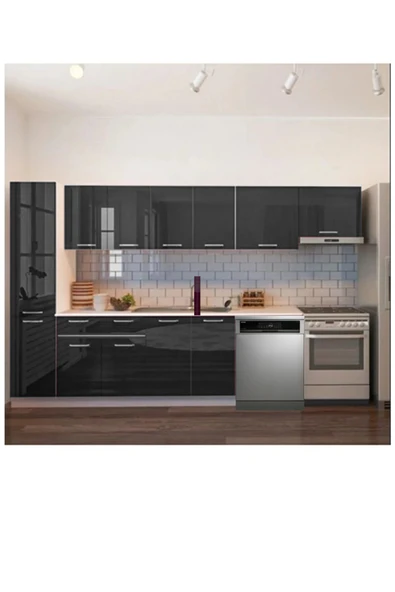 Tdesigno Tiran Hazır Mutfak Dolabı Kiler Dahil -320cm-Beyaz Laminat Tezgah Dahil-Bulaşık Makinesi Yeri Mevcut ürün görseli 1