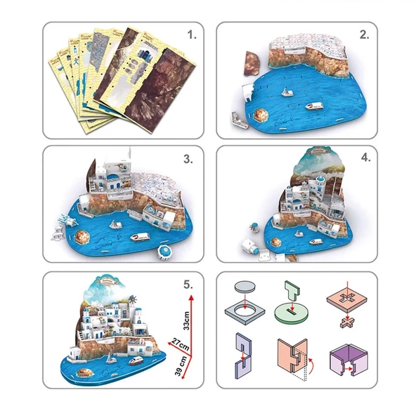 CubicFun Santorini Island 3D Puzzle - Resim 2