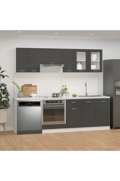 Tdesigno Münih Mutfak 230 Cm Beyaz Laminat Tezgah Dahil-Bulaşık Makinesi Yeri Mevcut ürün görseli 1