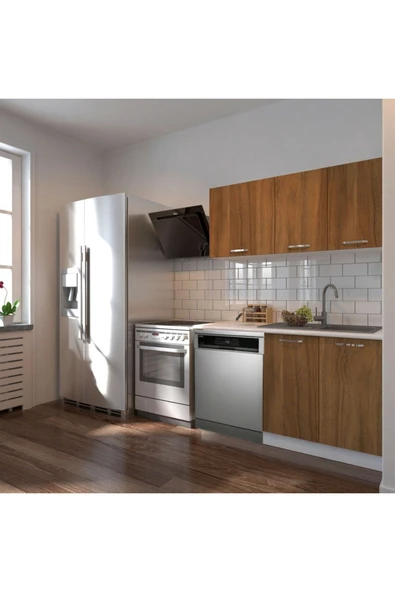 Tdesigno Klos Hazır Mutfak Dolabı 140 Cm -Beyaz Laminat Tezgah Dahil-Bulaşık Makinesi Yeri Mevcut-Mat ürün görseli 1