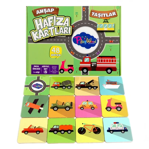Playwood Ahşap Hafıza Kartları Taşıtlar ürün görseli 1