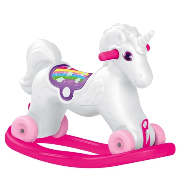 Dolu Unicorn Sallanan Tekerlekli At ürün görseli 1