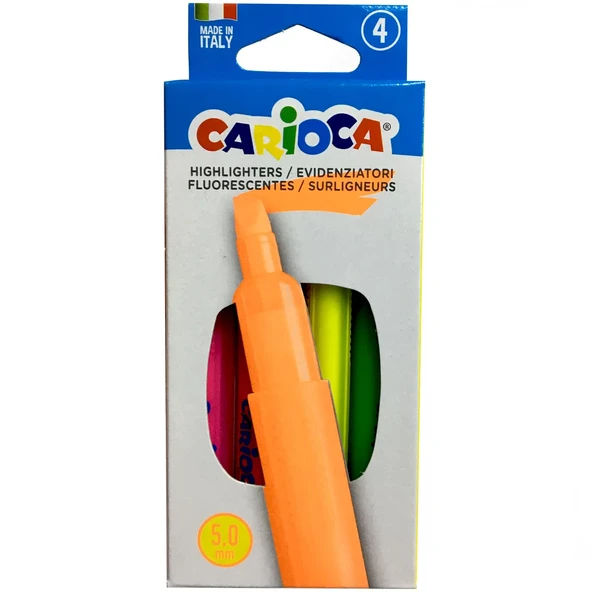 Carioca Fosforlu Renkler İşaretleme Kalemi 4 Renk 42867 ürün görseli 1