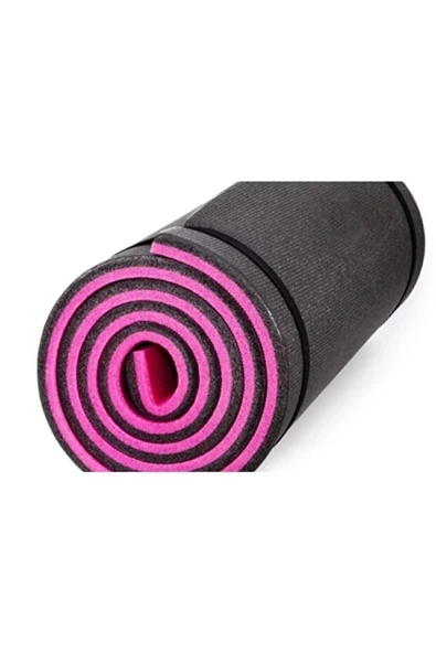 8MM Pembe-Siyah Pilates Matı – Çift Taraflı Kalın Spor Minderi ürün görseli 1