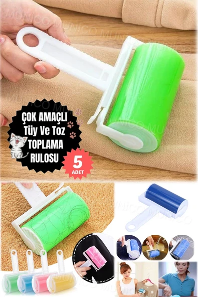 5 Adet Yıkanabilir Kedi Tüy Toplama ve Köpek Tüy Toplama Toz Pratik Toplama Rulosu Aparatı ürün görseli 1