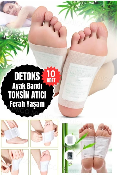 10'lu Uyku Problemi Yaşayanlar İçin Ayak Bandı Detox Ayak Maskesi Günlük Kullanım Dinç ürün görseli 1