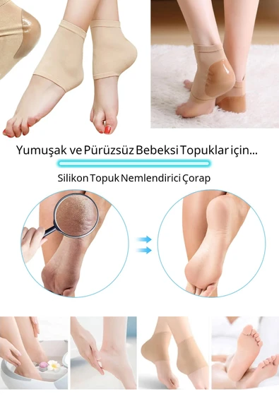 Ayak Bakımı -topuk Çatlak Kremi Çorabı - Silikon Topuk Nemlendirici Çorap ürün görseli 1