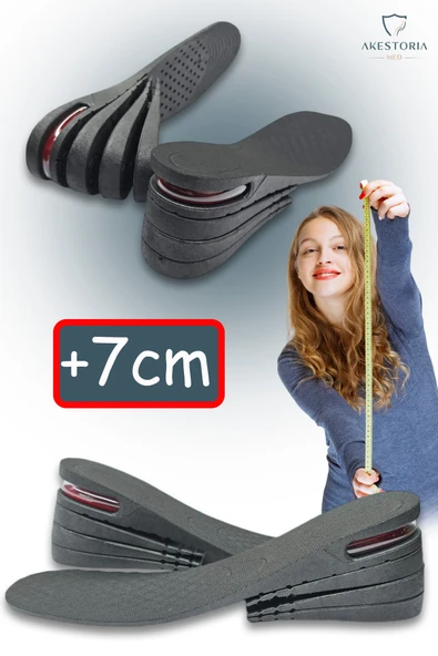 Çift 7 Cm Hava Pedli Boy Yükseltme Tabanlık Gizli Tabanlık Yükselten Siyah Fc-035 ürün görseli 1