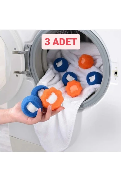 3 Adet Temizlenebilir Yuvarlak Yumuşak Çamaşır Makinesi Tüy Toplama Topu ürün görseli 1