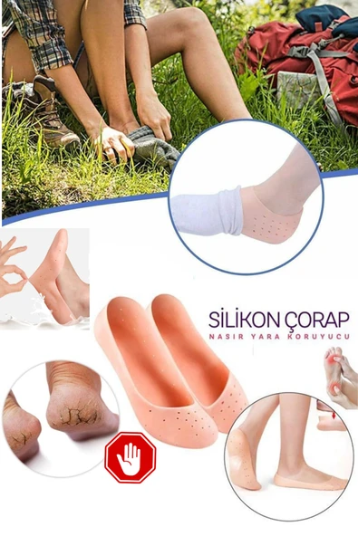 Ayak Nemlendirici Silikon Patik, Ayak Topuk Çatlaklarını Nemlendiren Çorap,Silikon Tabanlık ürün görseli 1