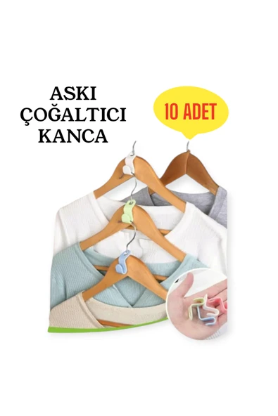 Askı Çoğaltıcı Kanca 10 Adet Elbise Pantolon Askı Klips Seti Dolap Toplayıcı Raf Içi Düzenleyici ürün görseli 1